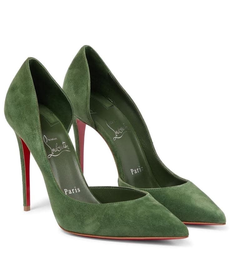 Escarpin daim vert bride