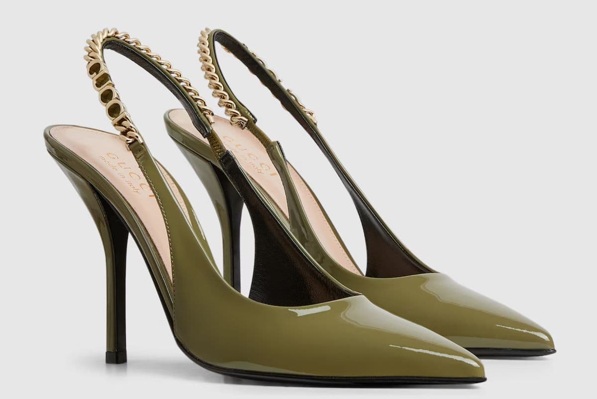 Escarpin verni vert