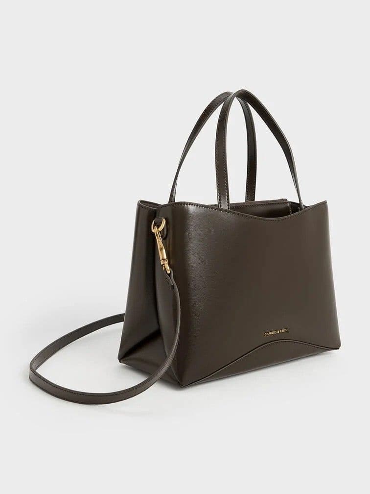 Cabas en cuir taupe