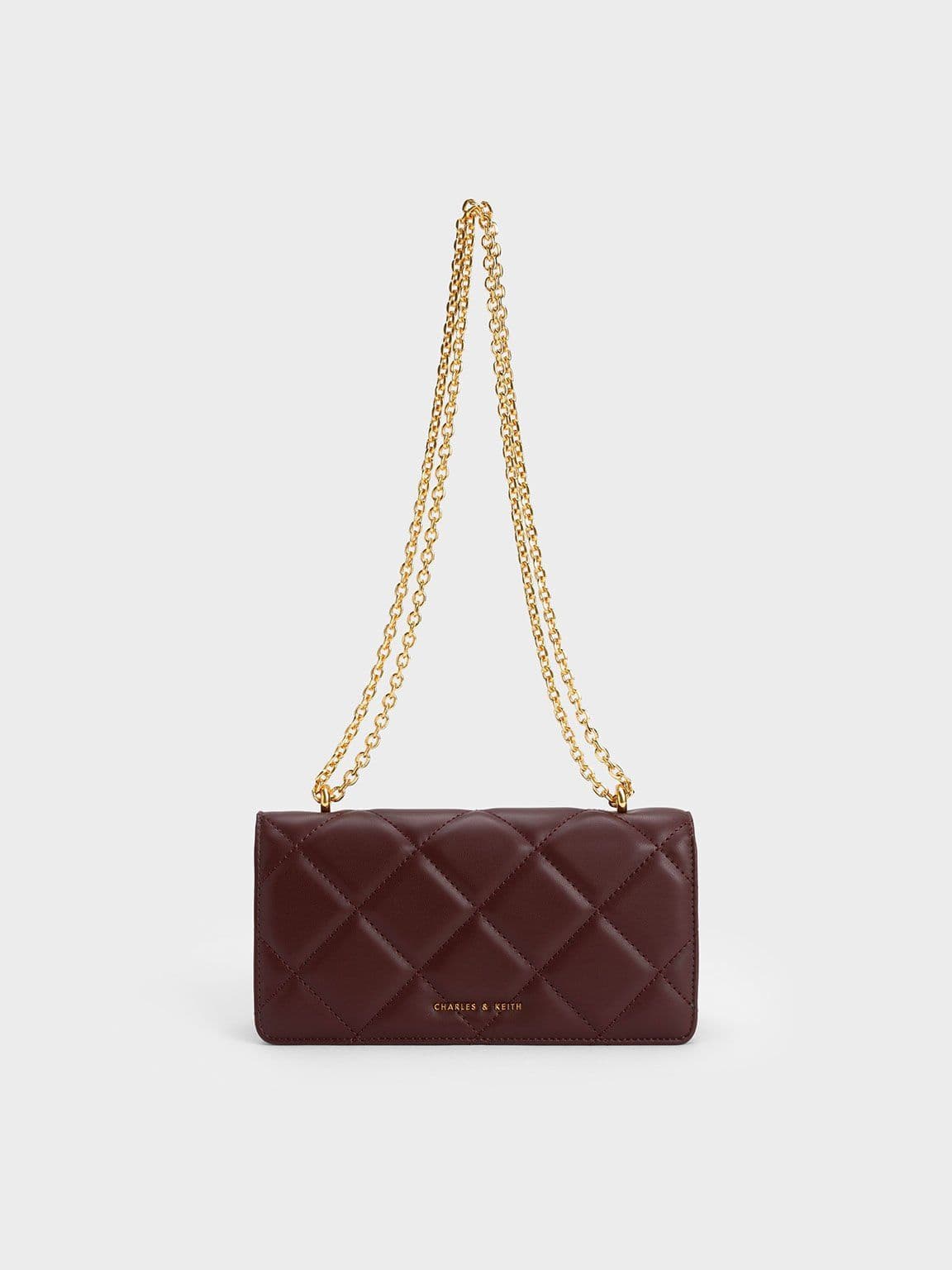 Pochette matelassee bordeaux