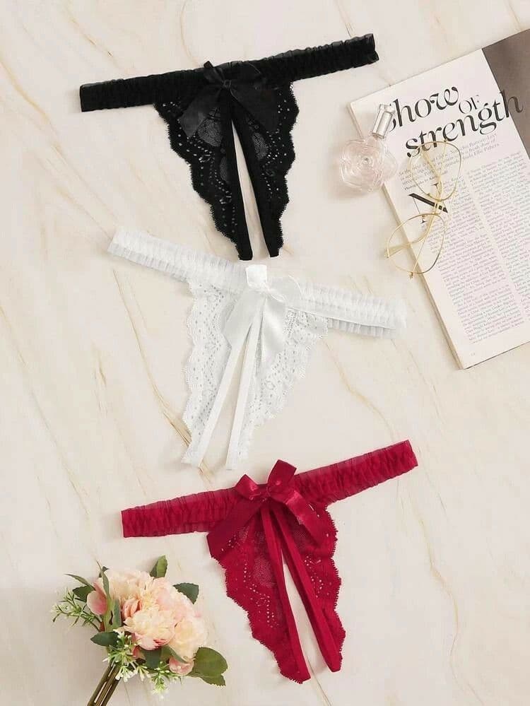 Culotte ouverte dentelle