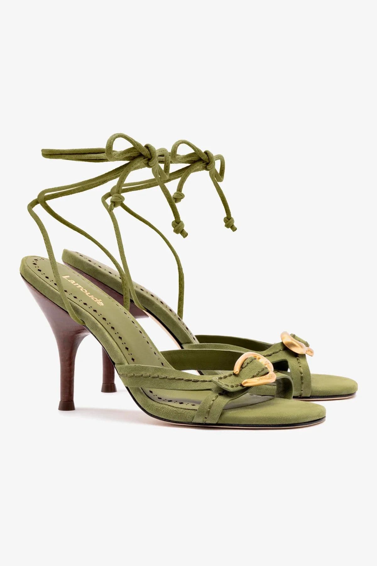 Sandale a lacets verte