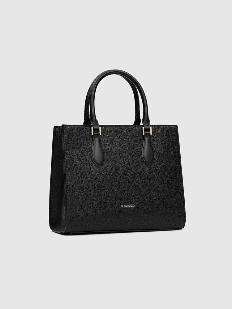 Tote bag en cuir noir